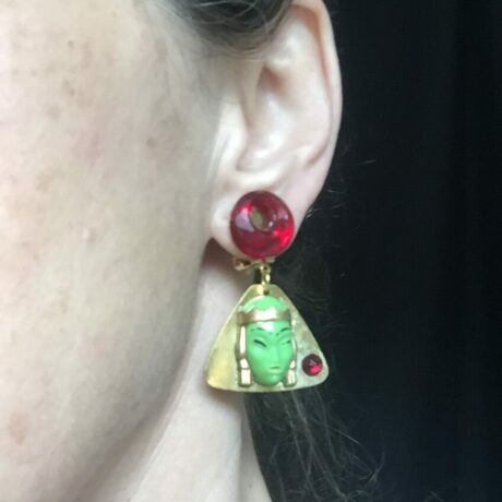 Boucles d’oreille art deco indienne