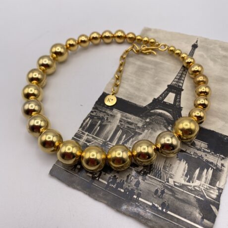 Collier rigide perle dorée_05