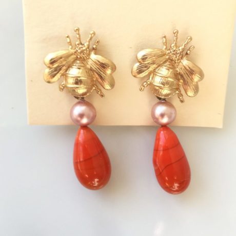 boucles d'oreilles abeille