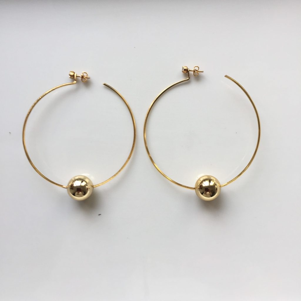Créoles avec PERLES dorées et strass