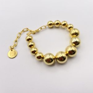 Bracelet boules dorées
