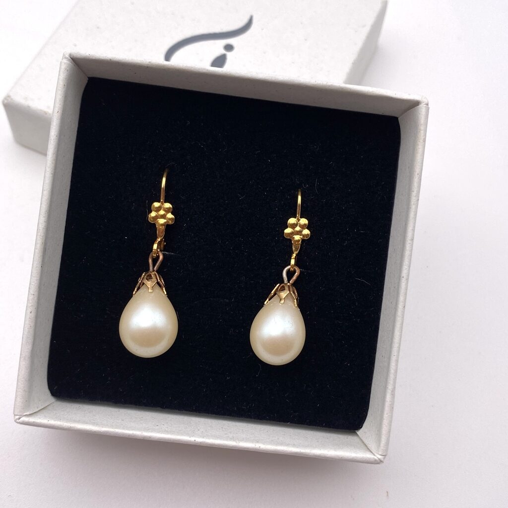 Boucles D'oreilles Dormeuses – Perles D'eau Douce Naturelles, Argent Sterling, #1442