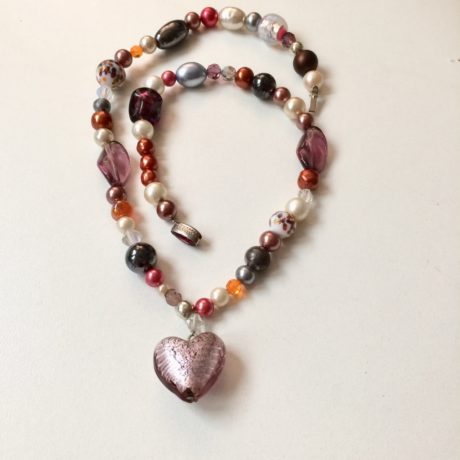 collier coeur murano