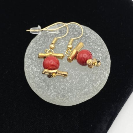 Boucles d'oreilles corail bleu ou rouge