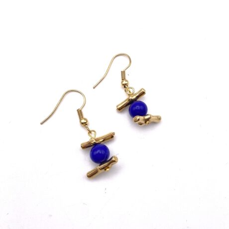 Boucles d'oreilles corail bleu ou rouge