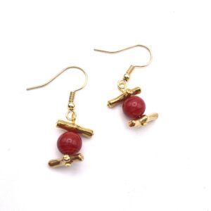 Boucles d'oreilles corail bleu ou rouge