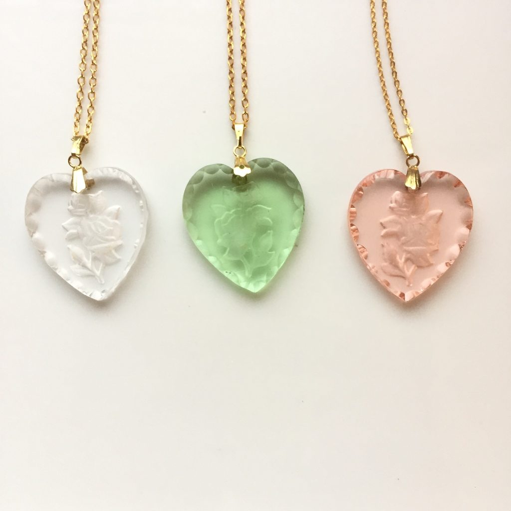 pendentif coeur cristal