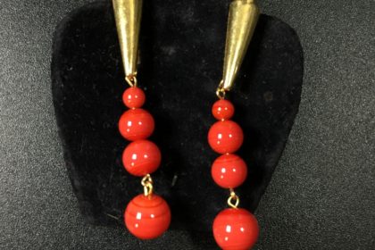 boucles d'oreille vermeil rouge