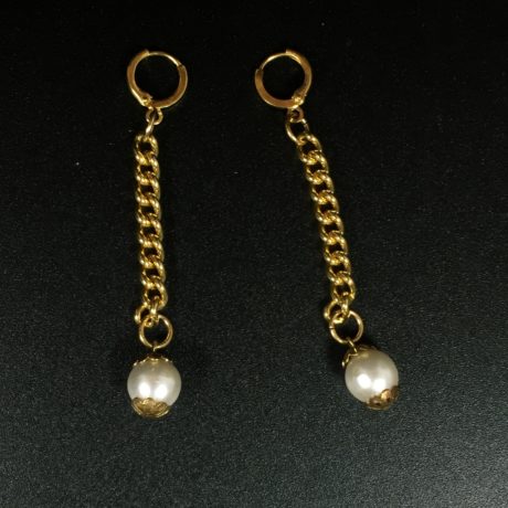 Boucles d’oreille chaine et perle3-1024