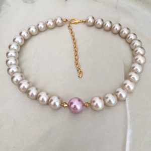 ras de cou perle rose