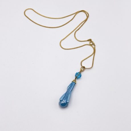 pendentif goutte turquoise verre