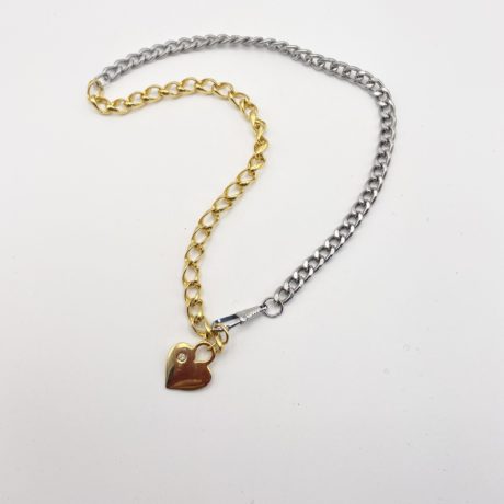 collier coeur et chaine 