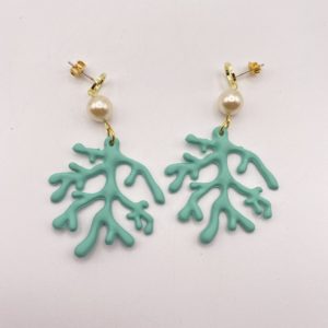 Boucles d'oreilles corail turquoise