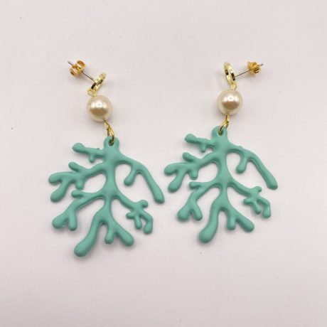 Boucles d'oreilles corail turquoise