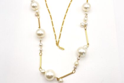 Sautoir upcylé grosses perles et chaines