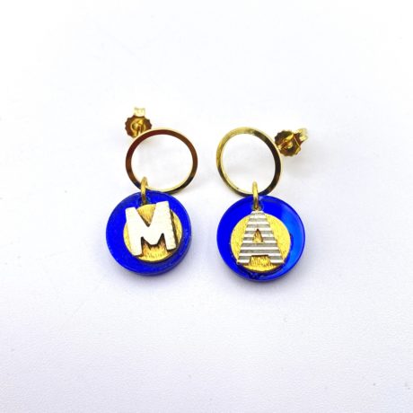 boucles d'oreilles lettres MA