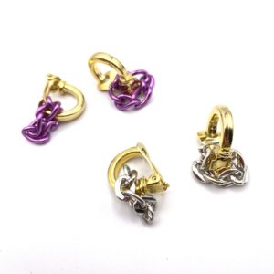 Boucles d'oreilles clips créoles et chaines pendantes