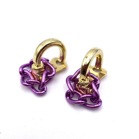 Boucles d'oreilles clips créoles et chaines pendantes