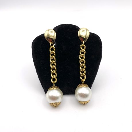 Boucles d'oreilles chainette et perle