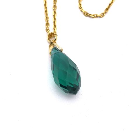 Pendentif goutte verte
