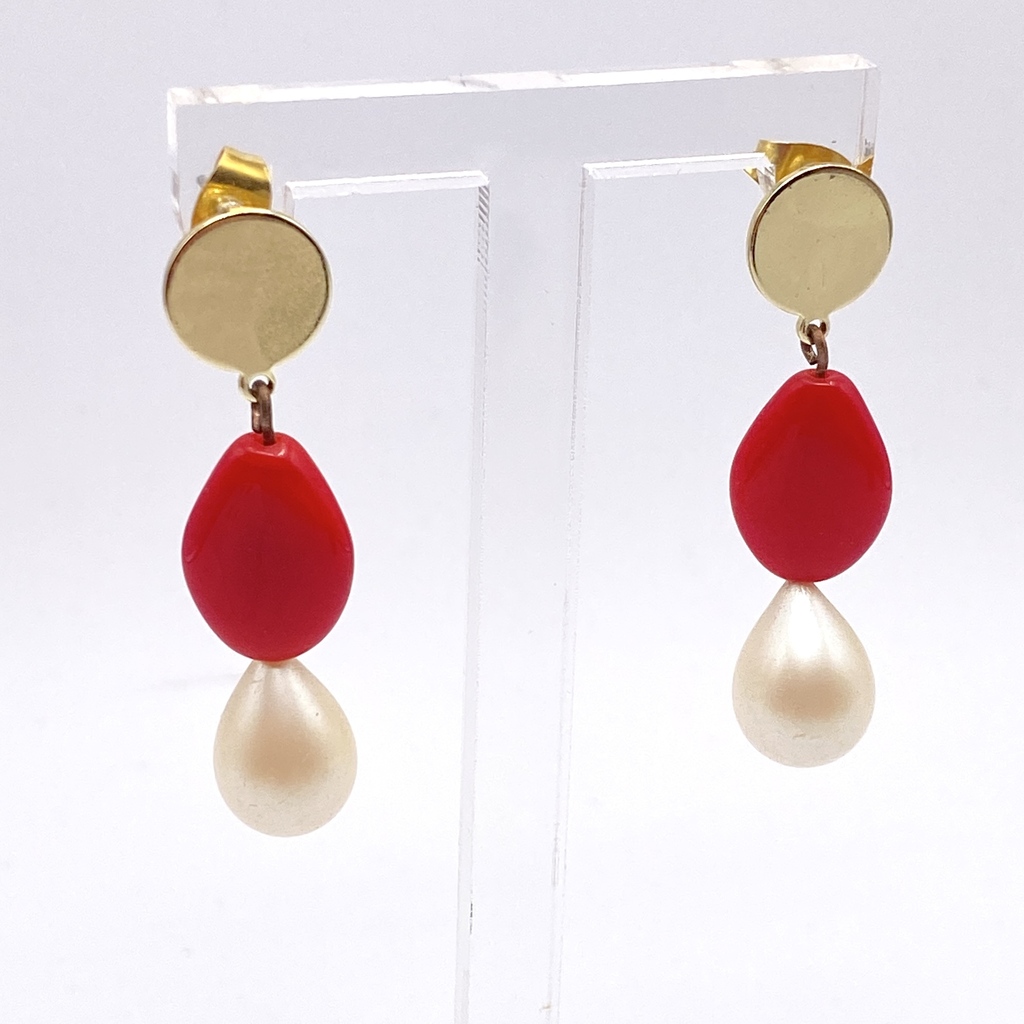 Boucles d'oreille avec pendant double goutte