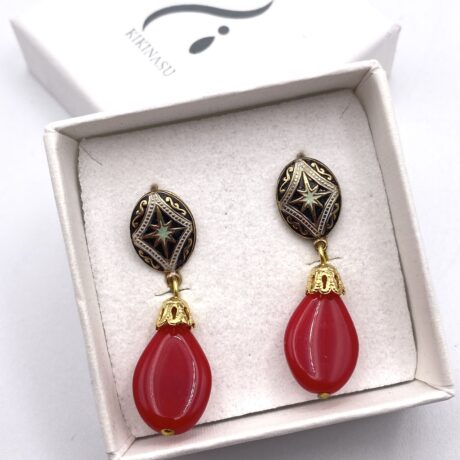 Boucles d'oreilles gouttes rouge