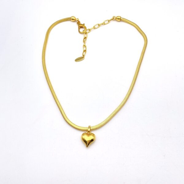 Bracelet En Acier Doré Avec Breloque Cœur - Neuf Avec étiquettes, Symbole D'amour