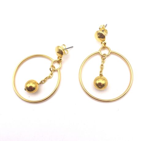 Boucles d'oreilles créoles avec boules pendantes