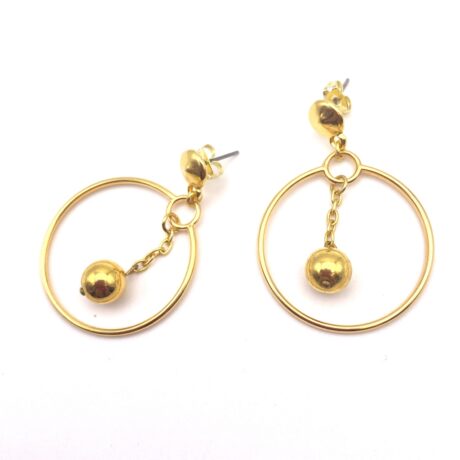 Boucles d'oreilles créoles avec boules pendantes