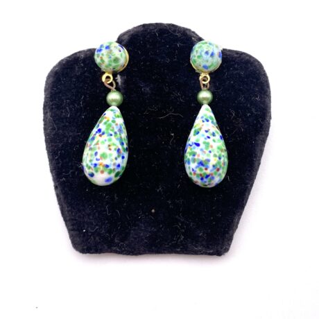 Boucles d'oreilles goutte verte