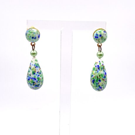 Boucles d'oreilles goutte verte