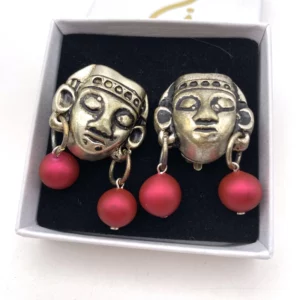 Clip bouddha perle rouge