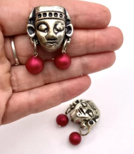 boucles d'oreilles clips personnage bouddha