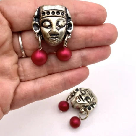 Clip bouddha perle rouge_09