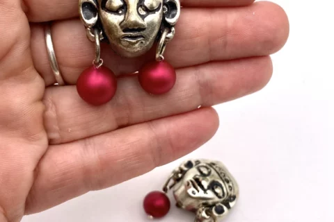 boucles d'oreilles clips personnage bouddha
