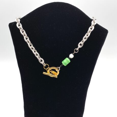 Collier argenté et vert_05