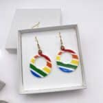 Boucles D'Oreilles Cœur Arc-en-ciel - Émaillé Multicolore - Style Boho - Alliage Hypoallergénique - Dervivea