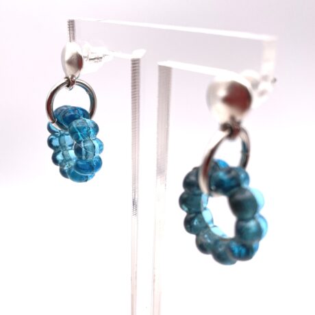 Boucles d'oreilles anneau bleu