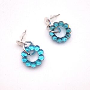 Boucles d'oreilles anneau bleu