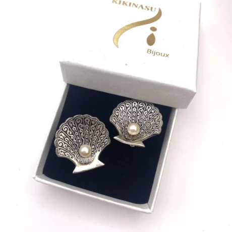 Boucle oreille coquille argent7