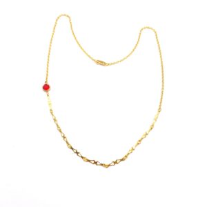 Collier cristal rouge et chaine