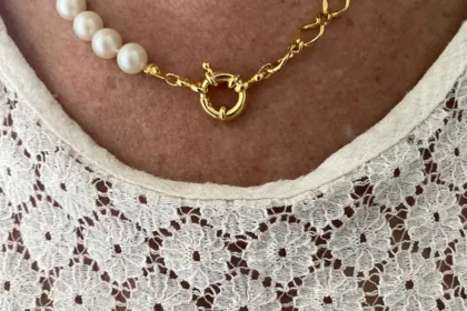 Collier chaine perle fermoir marin