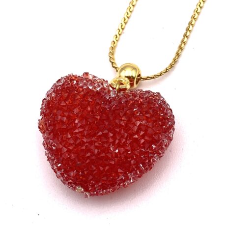 Collier coeur fraise