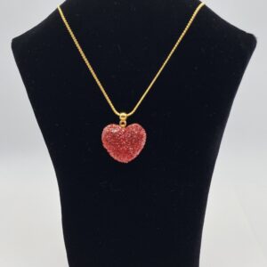 Collier coeur fraise