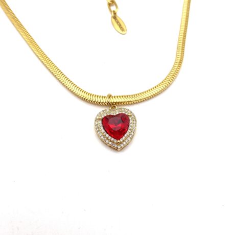 Collier coeur rouge