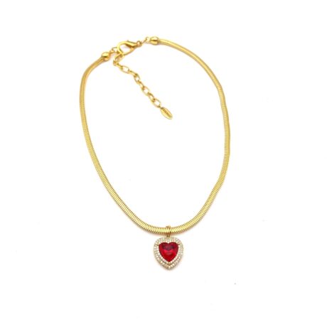 Collier coeur rouge