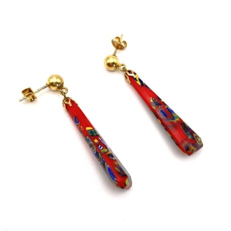 Boucles d’oreilles verre rouge 30s_03