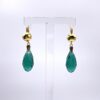 Boucles D'Oreilles à Pince (Clip) – Modèle Goutte Vert Strass & Argent – Neuf, Sans Marque