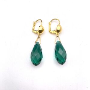 Boucles d'oreilles avec goutte vert émeraude