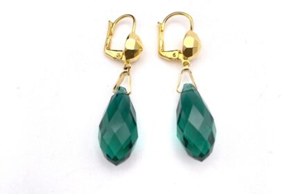 Boucles d'oreilles avec goutte vert émeraude